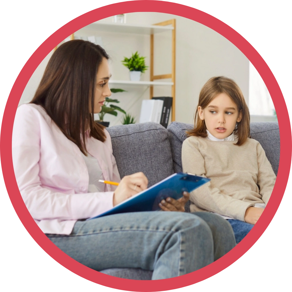 young girl in a positive behaviour therapy
